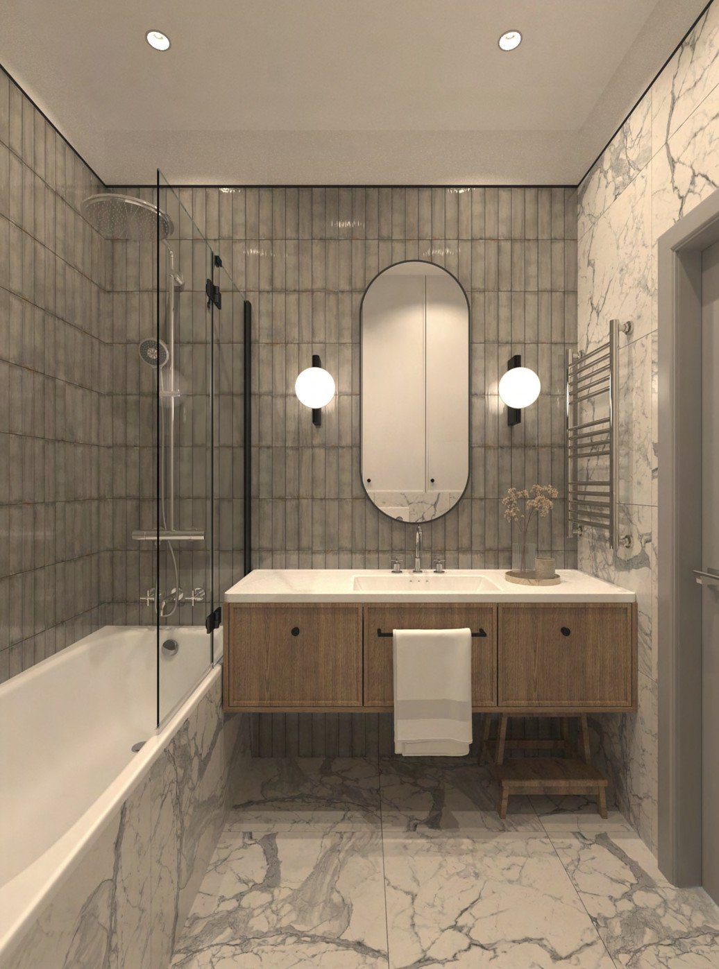 Дизайн проект ЖК Серебряный Фонтан 78м2