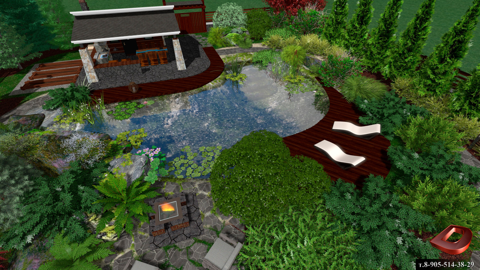 Проект ландшафтного дизайна участка 20 соток,