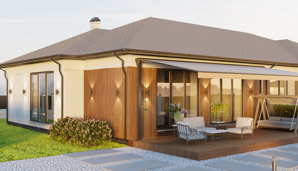 Обложка проекта: Современный одноэтажный дом 261м2