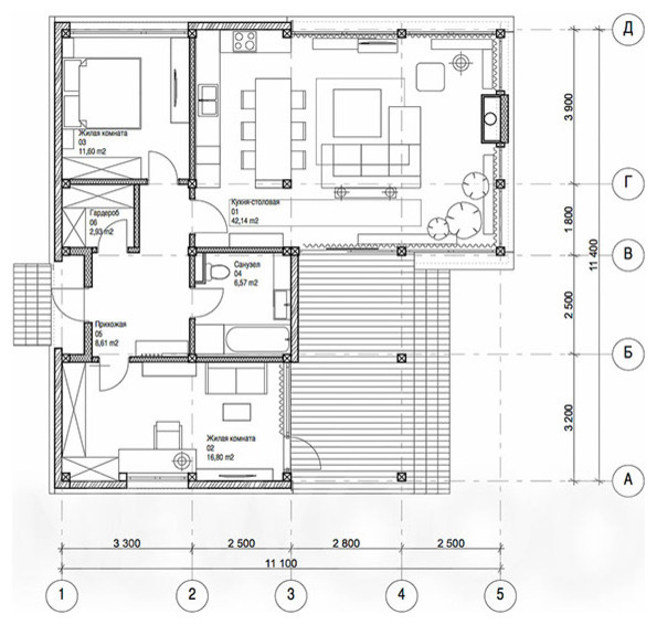 Обложка проекта: Современный деревянный дом  "Верея 100"