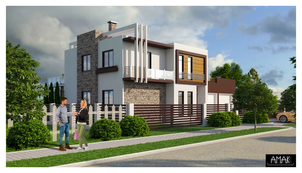 Загородный дом в стиле постмодернизма