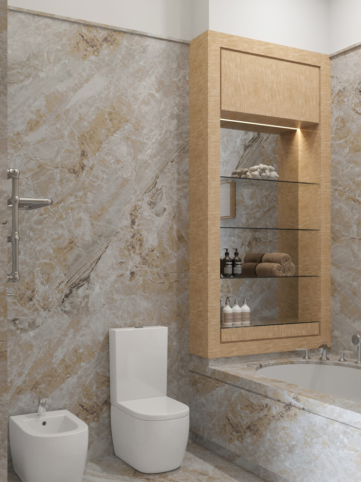 Обложка проекта: Спальня в доме с арочными окнами.