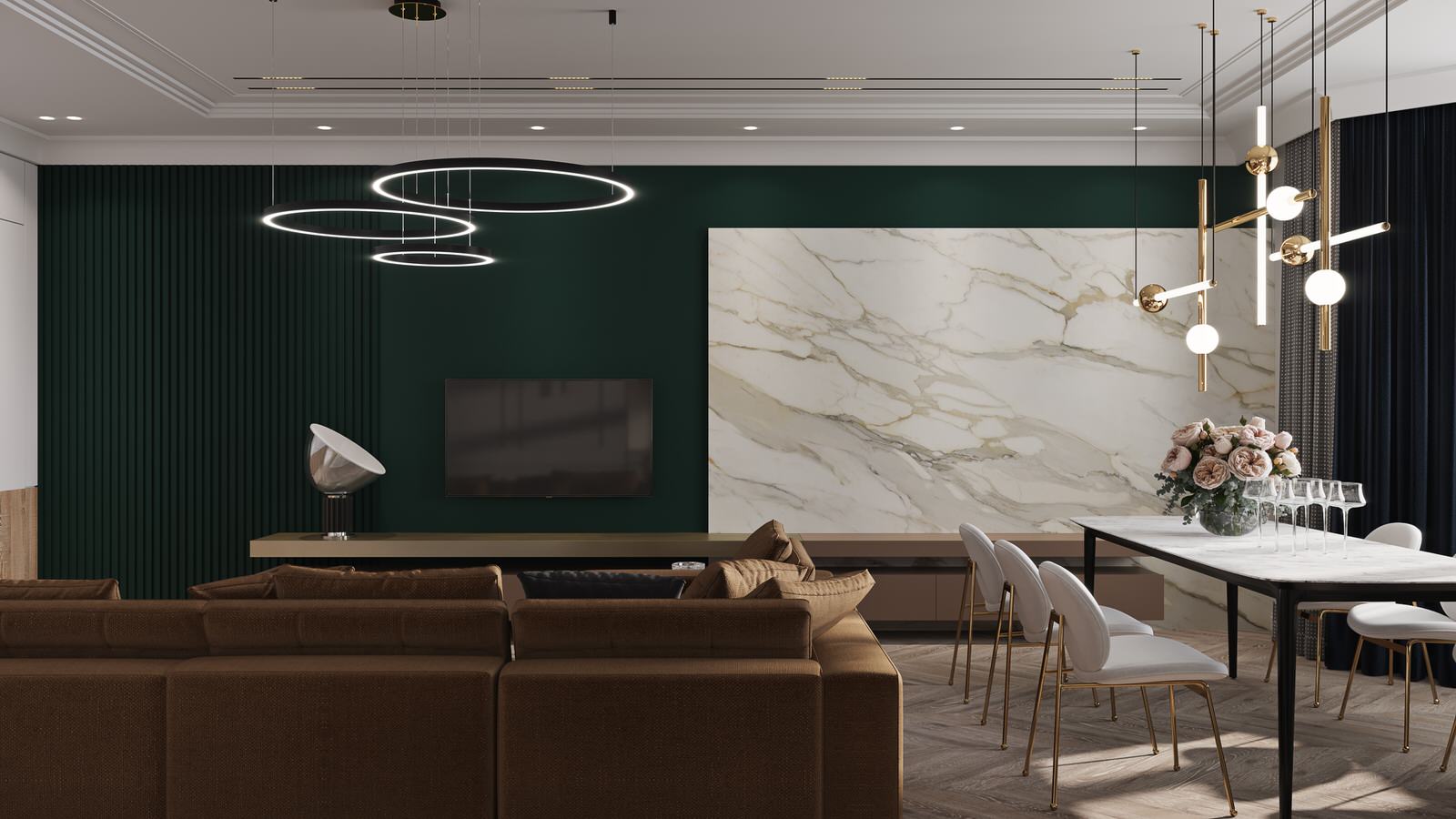 Квартира с сочными цветовыми акцентами для большой семьи