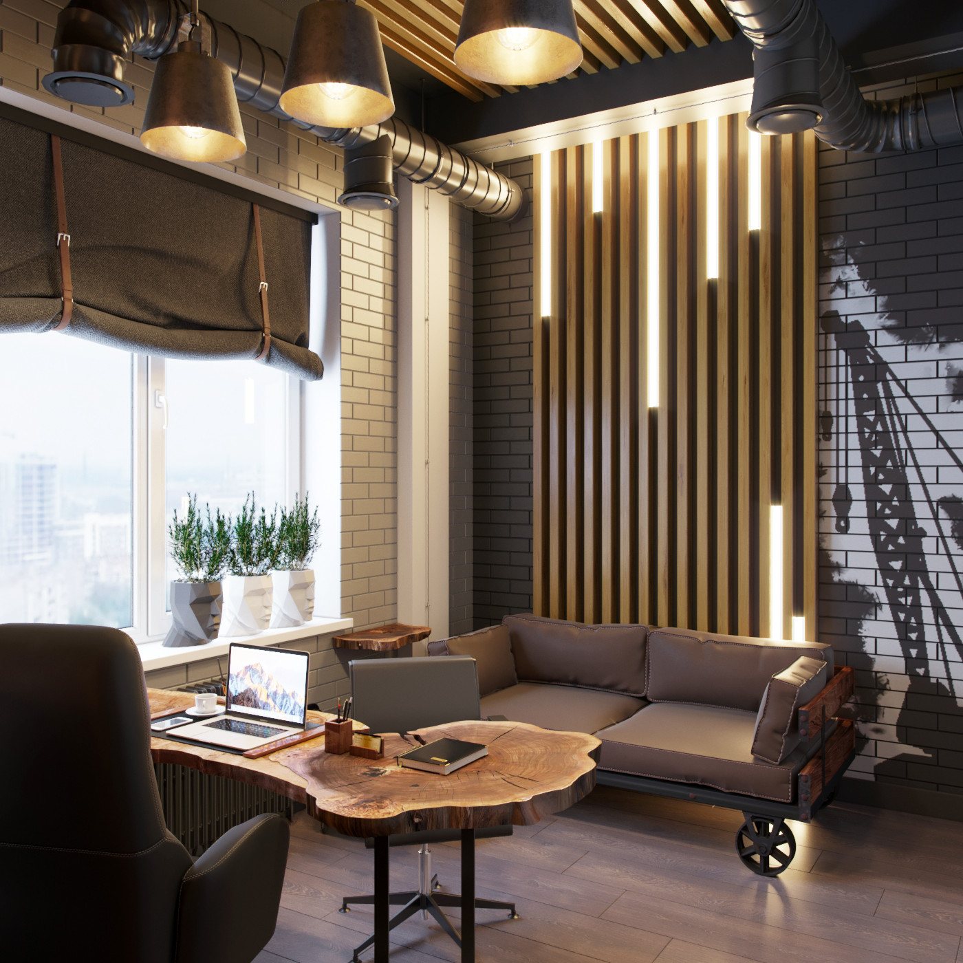 Обложка проекта: 3D визуализация. Небольшой офис, г. Киев.