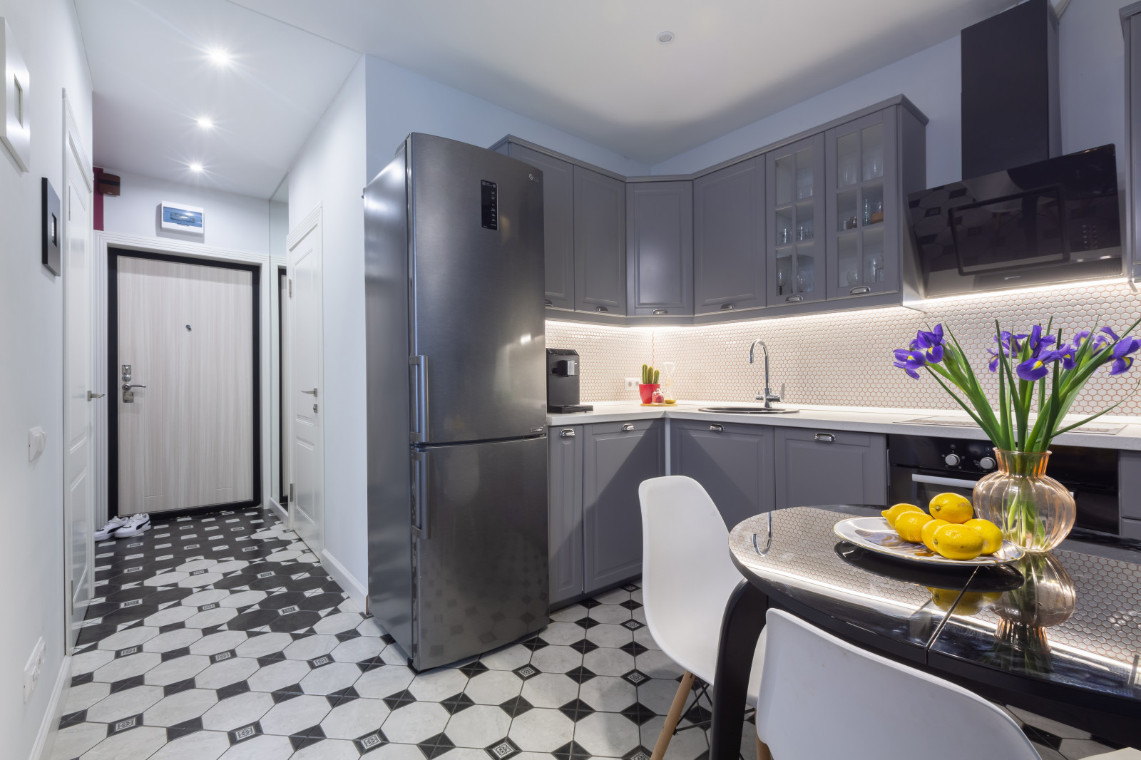 Дизайн-проект квартиры в ЖК "Новый Оккервиль" Минимализм с яркими акцентами 36м2