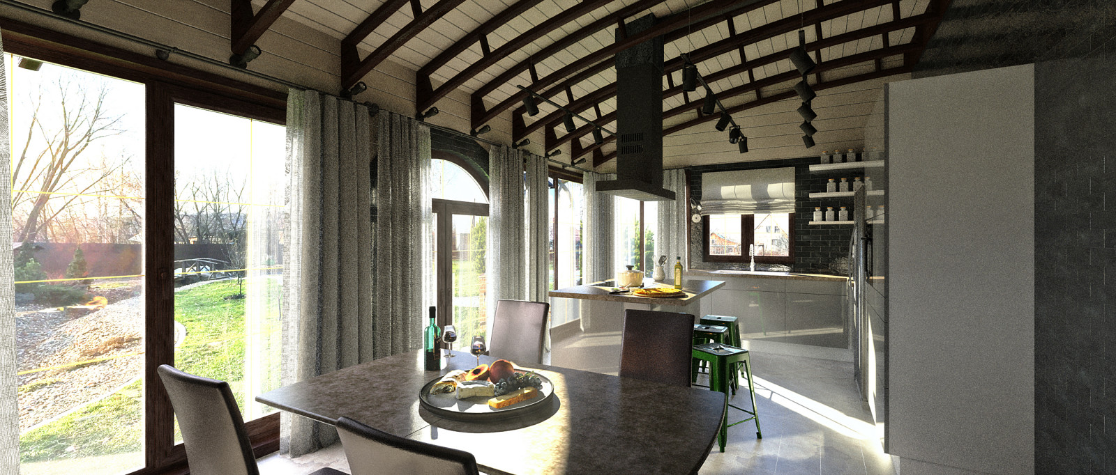 Обложка проекта: Кухня-столовая в нашем проекте реконструкции загородного "отчего" дома