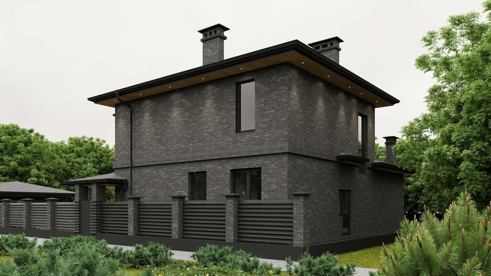 2-х этажный дом из клинкерного кирпича