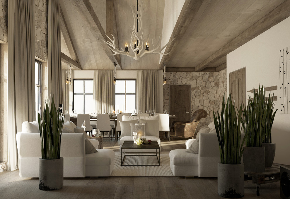 Гостиная в стиле шале