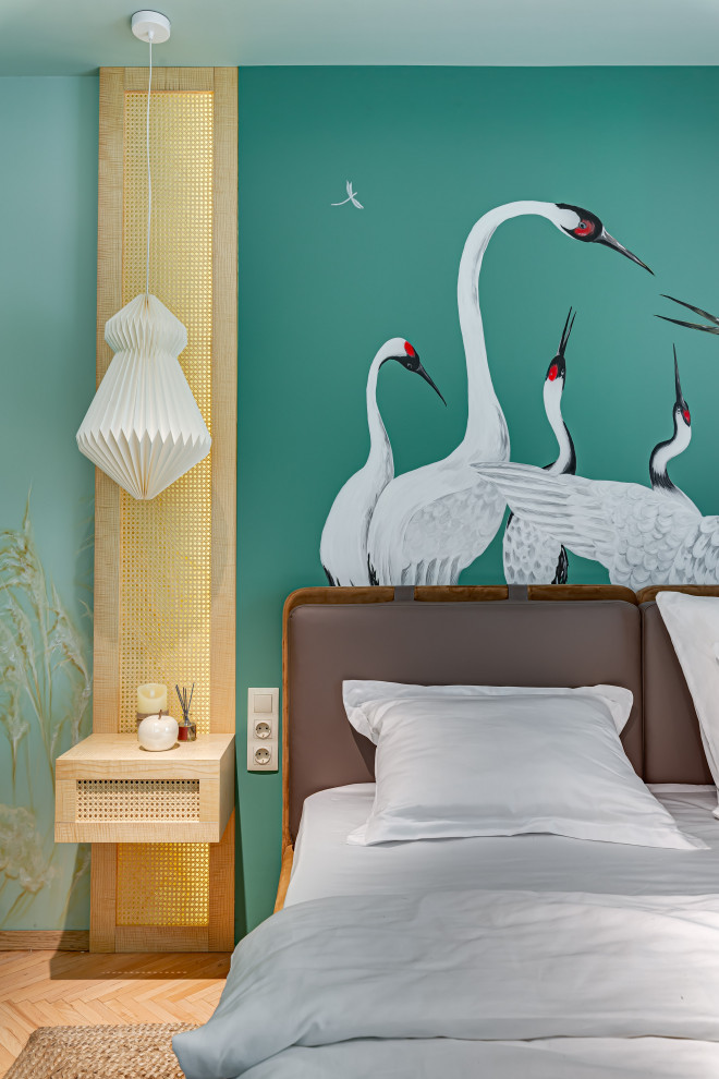 Спальня с журавлями