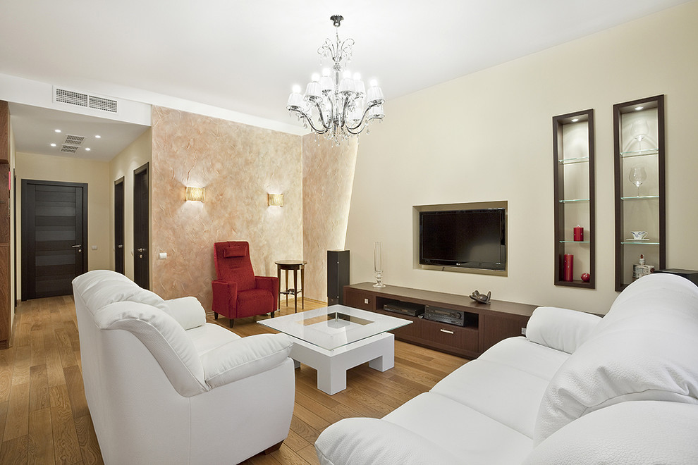 Шпон ореха и белый глянец