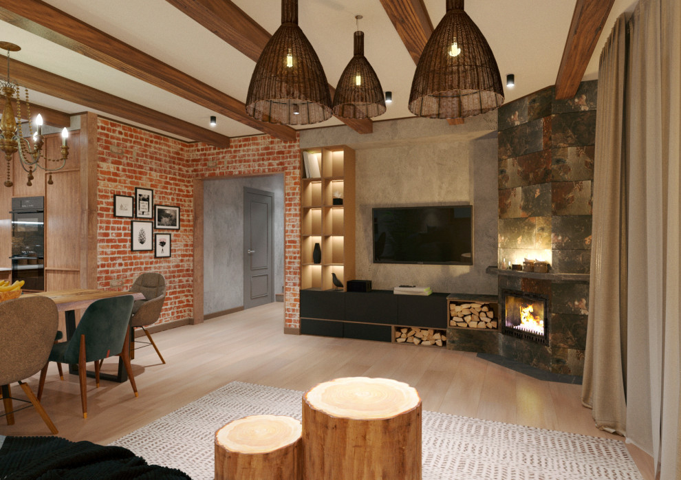 Кухня-гостиная с элементами лофта г.Киев