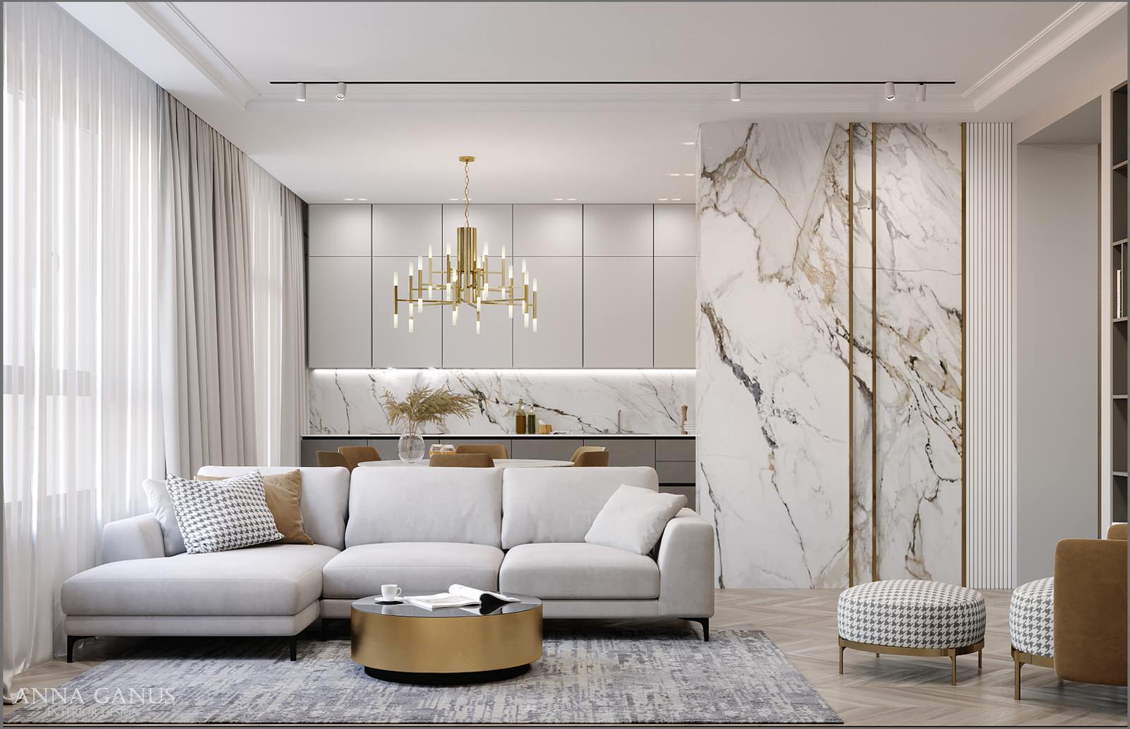 Монохромные линии. Проект квартиры в центре Екатеринбурга