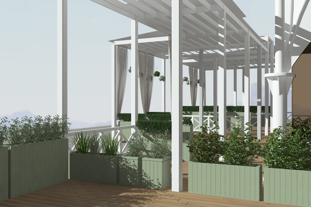 Ресторан "Бохо" олимпийский парк -озеленение кашпо