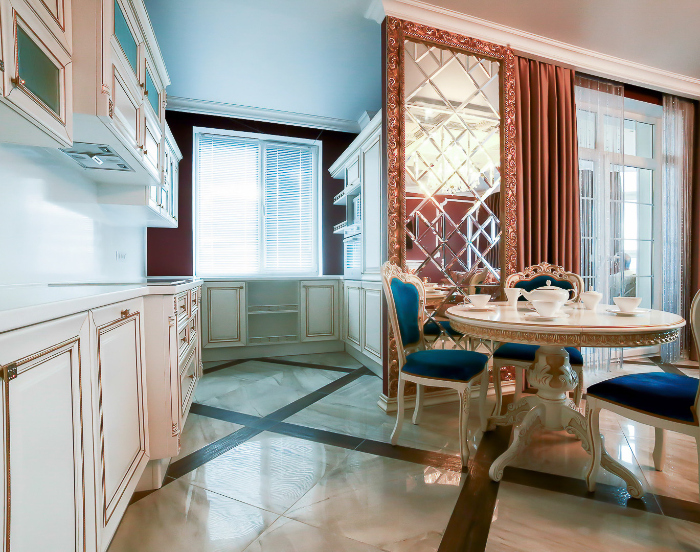 Классический интерьер трехкомнатной квартиры