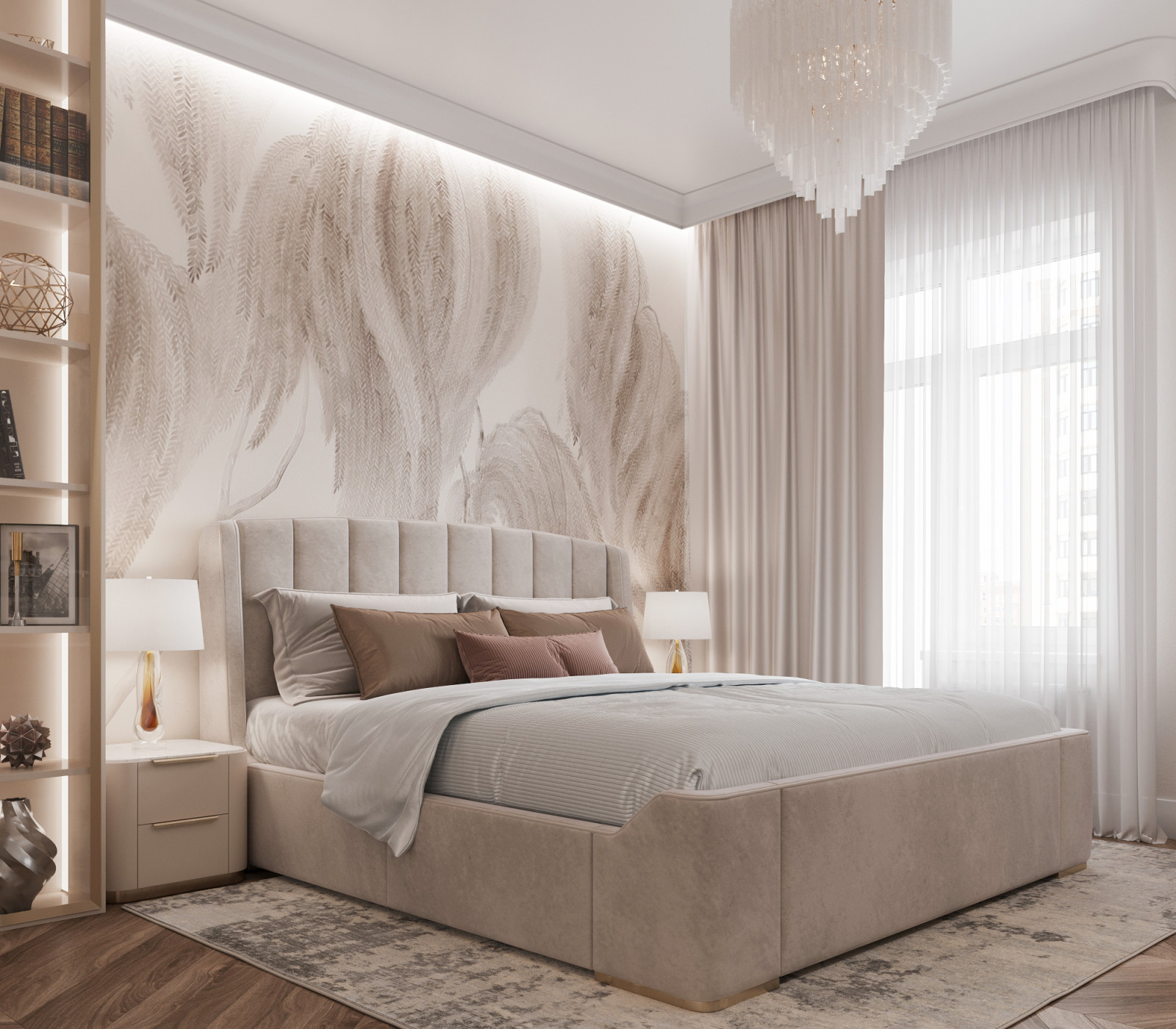 "Тёплое какао", квартира в ЖК "Дворянский", 98 м2