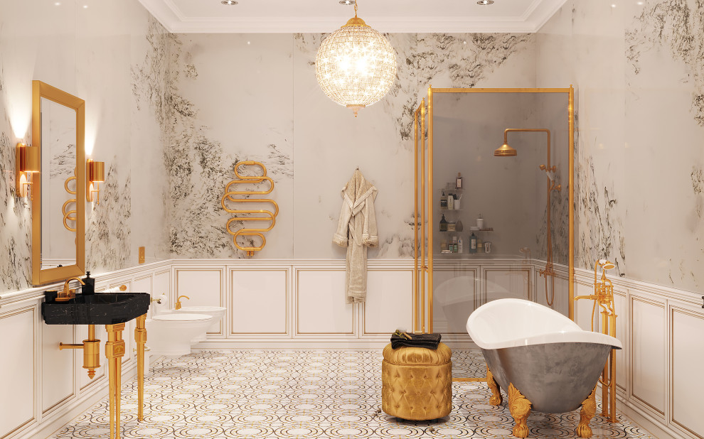 Обложка проекта: Ванная частного дома расположенного в коттеджном посёлке "Новорижский"