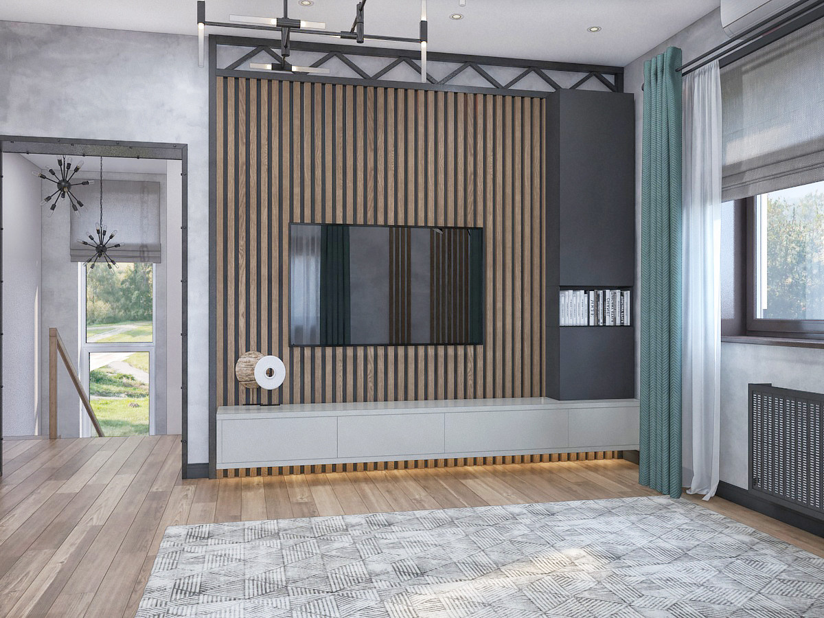 Гостиная в лофт-стиле