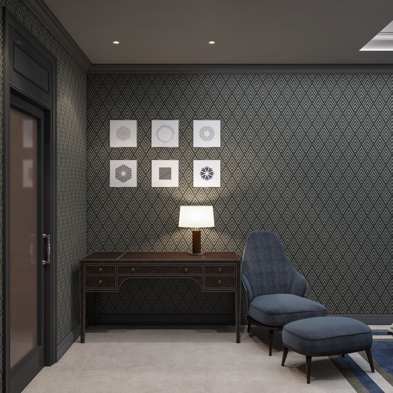 Визуализация квартиры. Серый тон - основной.