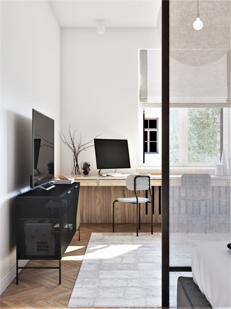 Design d'intérieur pour l'appartement d'un jeune couple dans un immeuble à étage