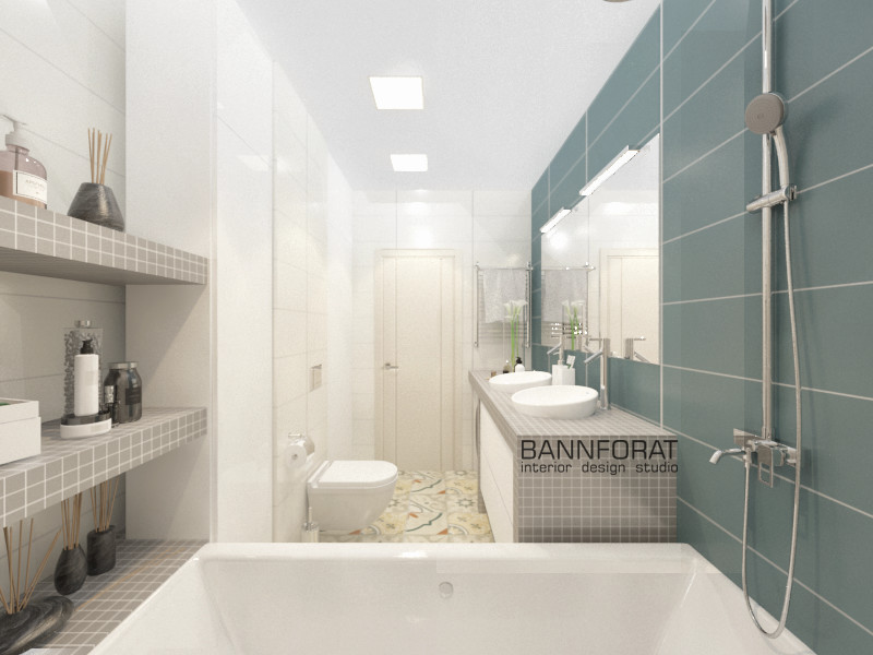 Обложка проекта: Ванная комната морская