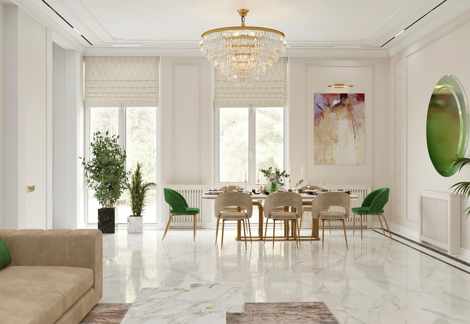 Обложка проекта: Дом с видом на Кисловодск. Гостиная-столовая.