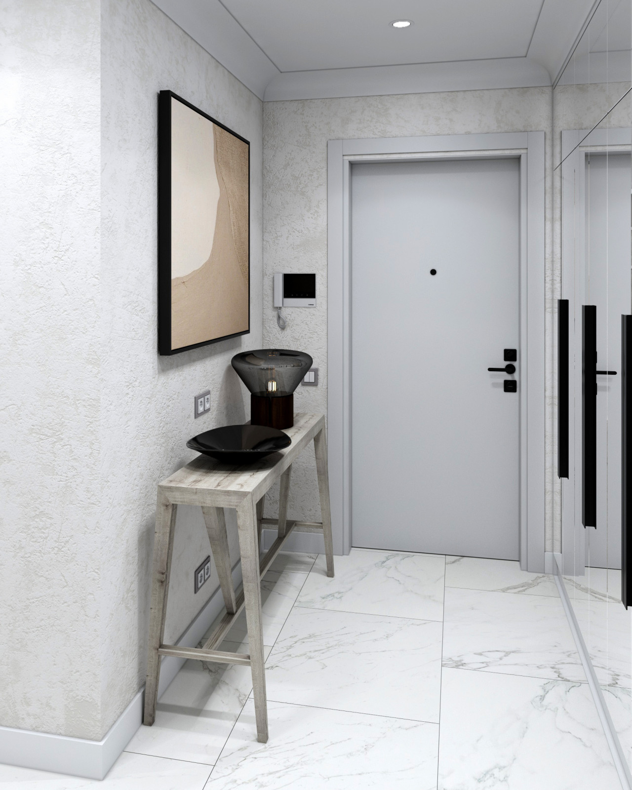 Обложка проекта: серебристая прихожая