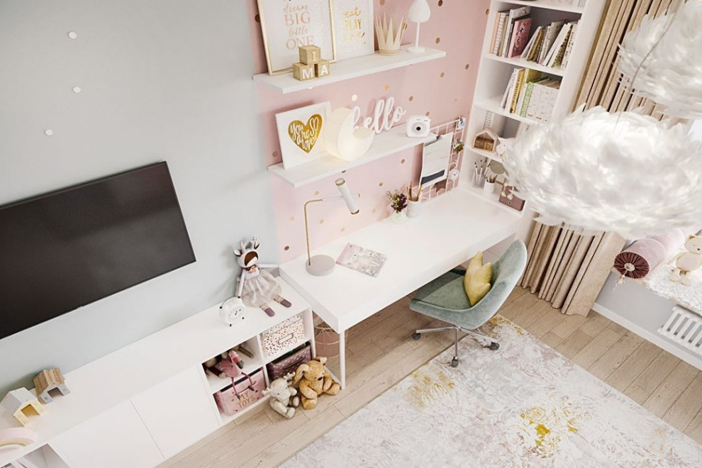 Сверкающая детская с волшебным лесом на обоях Alltowall которые можно мыть