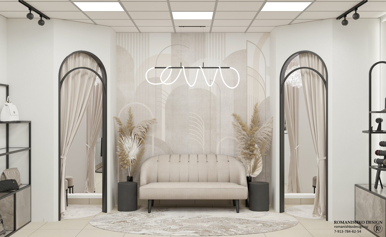 Дизайн выставочного зала шоурума женской одежды