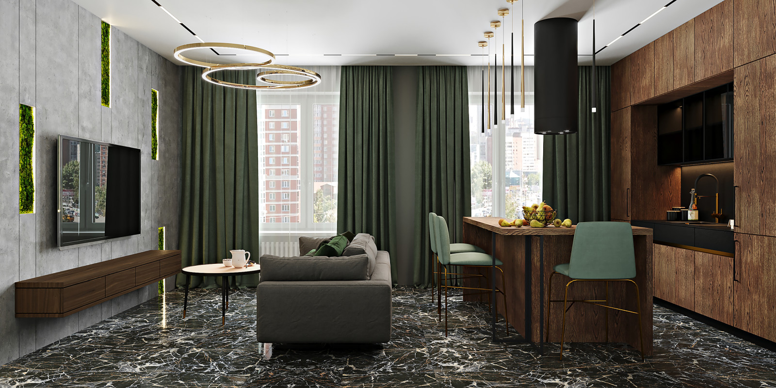 Современный дизайн квартиры-студии