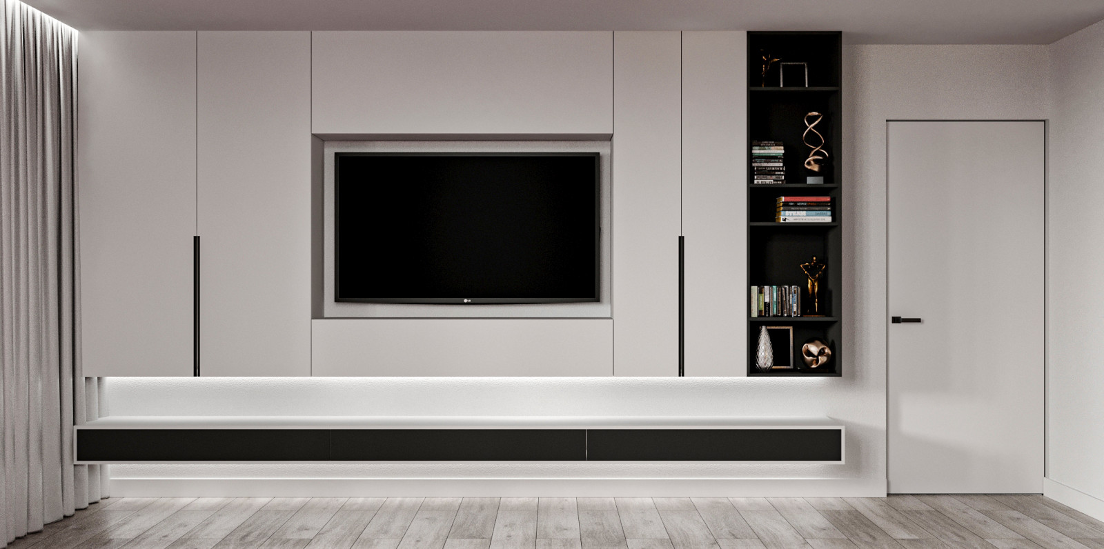 Минималистичная квартира с перетекающими гармоничными пространствами.