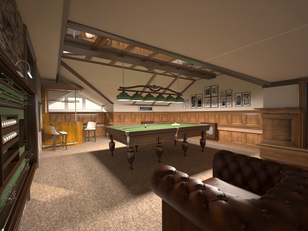 Дизайн бильярдной в частном доме