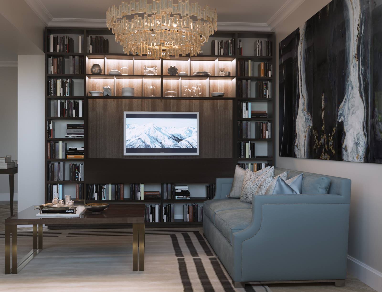 Мягкий эклектичный интерьер квартиры 205 кв.м.