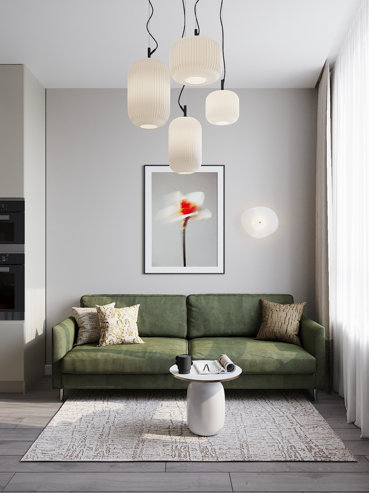 Обложка проекта: квартира с зеленым диваном