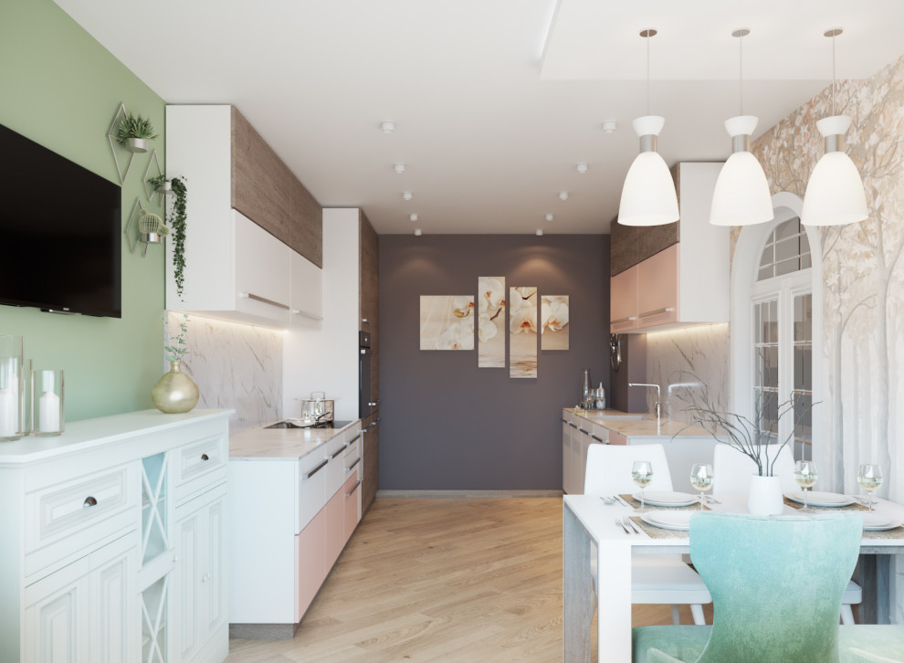 Дизайн интерьера кухни в частном доме. Современность с нотками классики