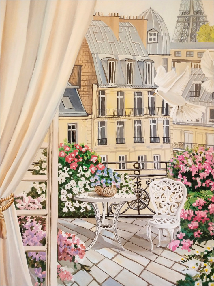 Роспись в спальне загородного дома в Сочи