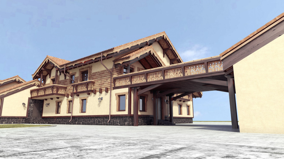 Проект ФАСАДА дома в стиле Шале