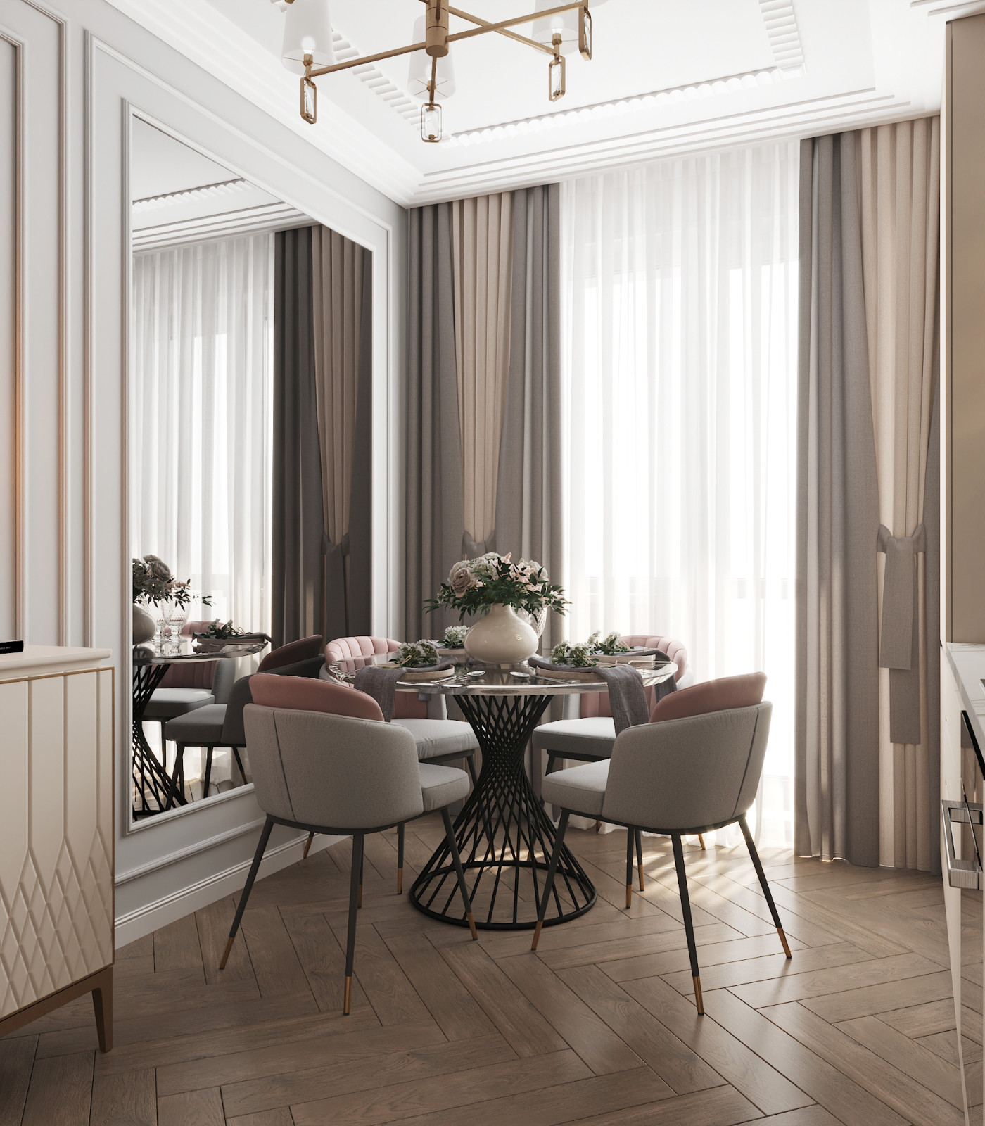 "Зазеркалье", дизайн 2комнатной квартиры 66 м2