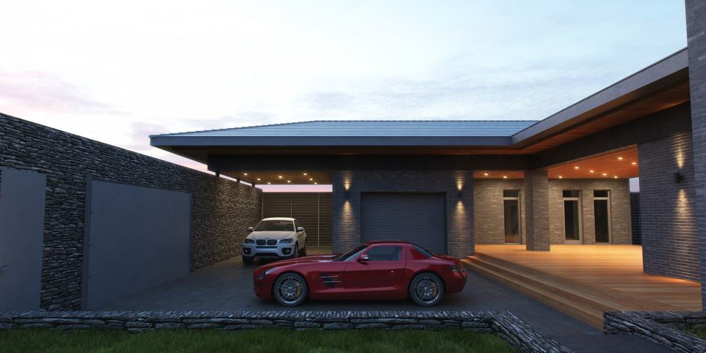 Загородный дом с гаражом и гостевым домом