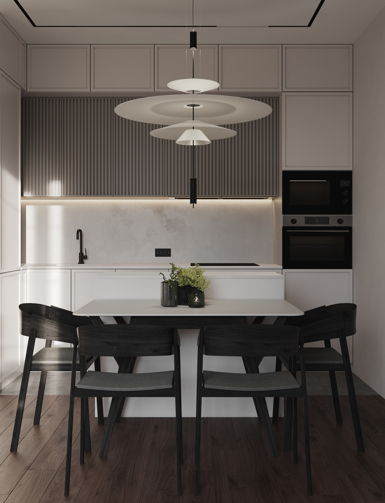 Однокомнатная квартира в стиле минимализма с элементами Азии и киберпанк