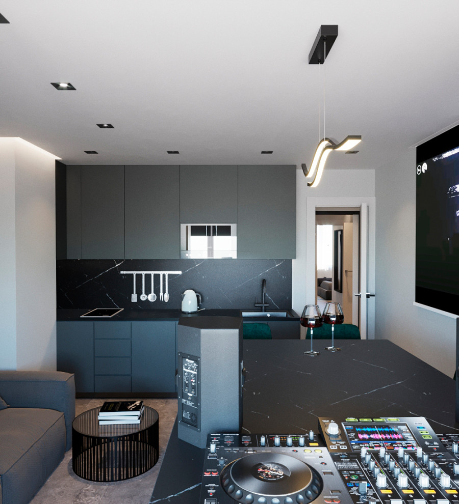 Квартира ЖК "Полюстрово"интерьер гостиной