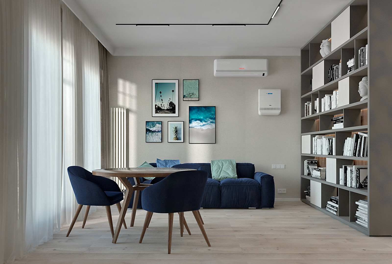 Обложка проекта: Гостиная. Два варианта цветового решения.