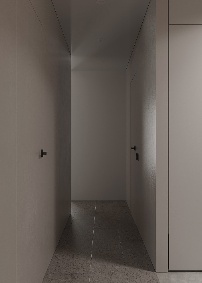 Минималистичная квартира с тёмной спальней