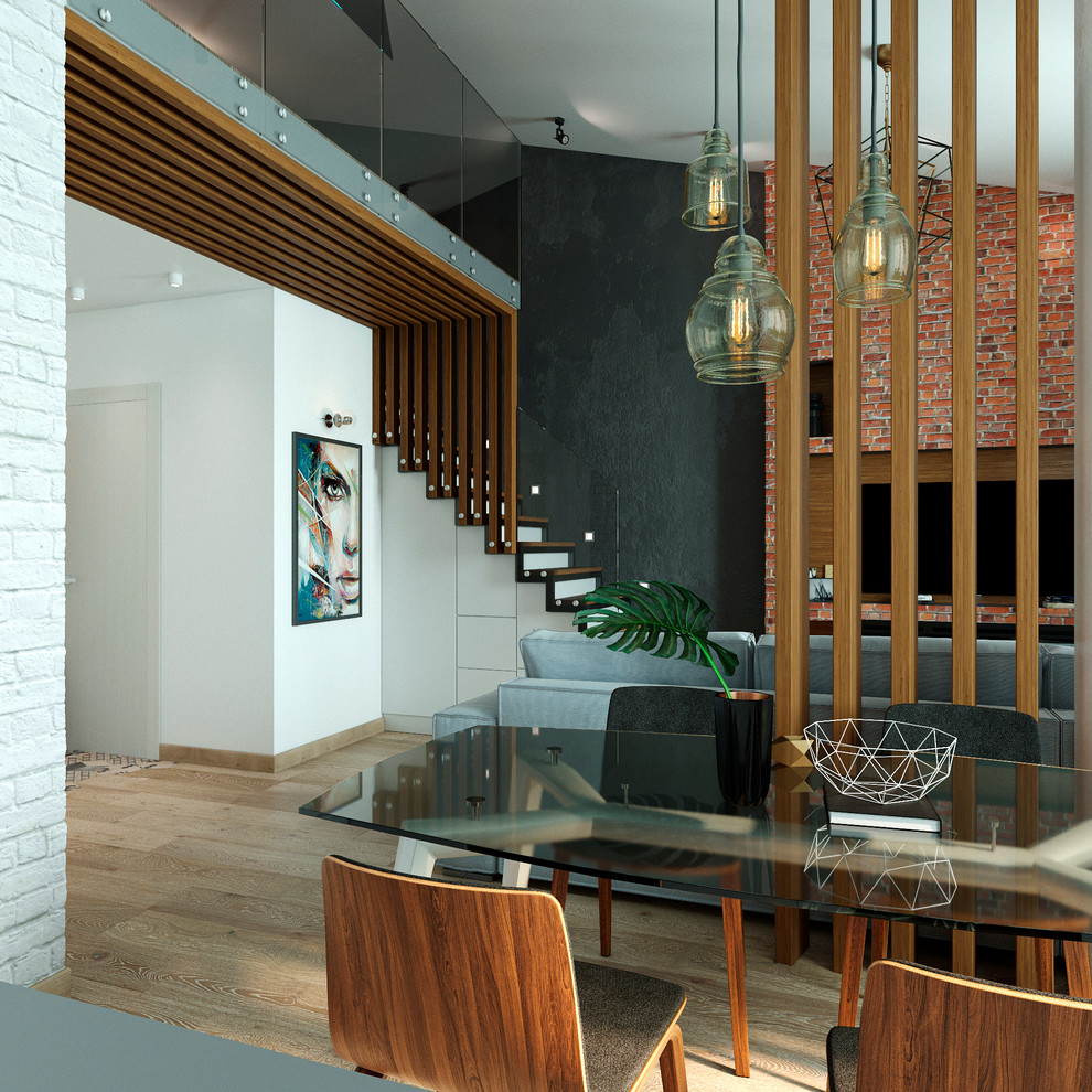 Студия с элементами лофта. Studio with Loft elements for a young family