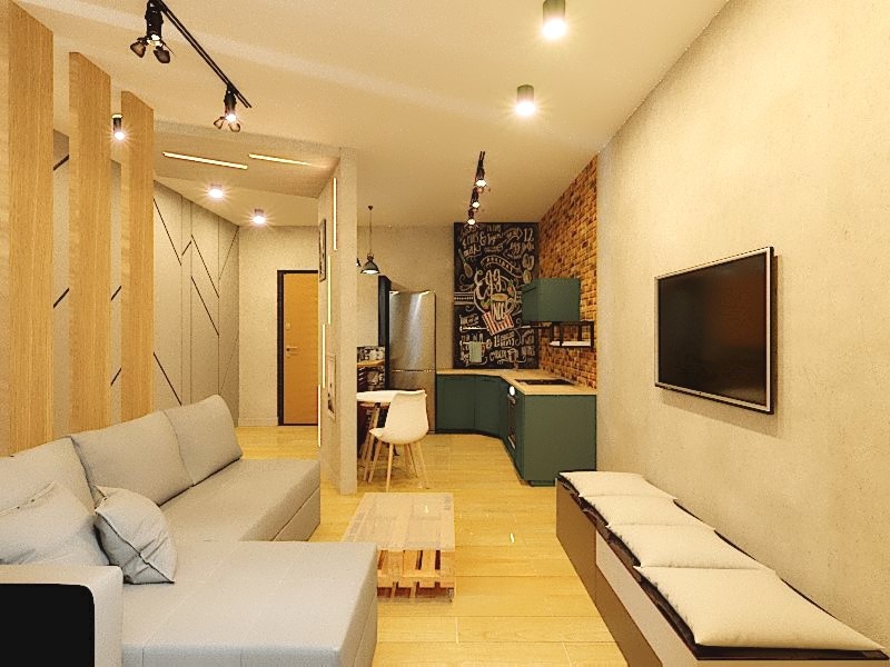 Дизайн студии 38,5 м2 ЖК Восточный