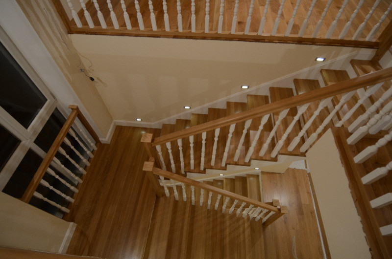 Обложка проекта: Wood cladding of a concrete stair