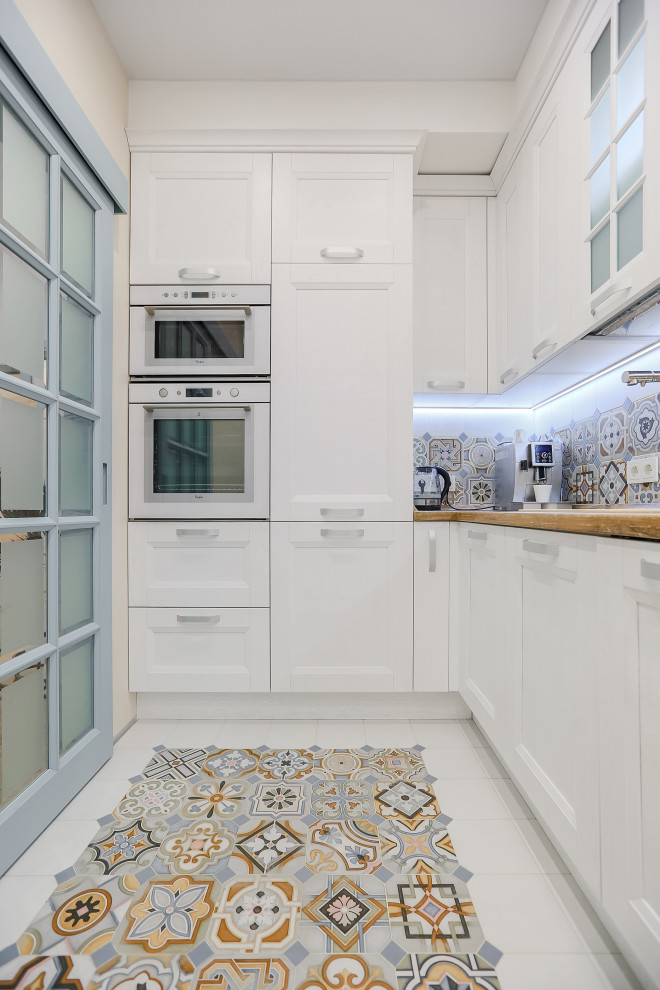 apartment with light blue doors