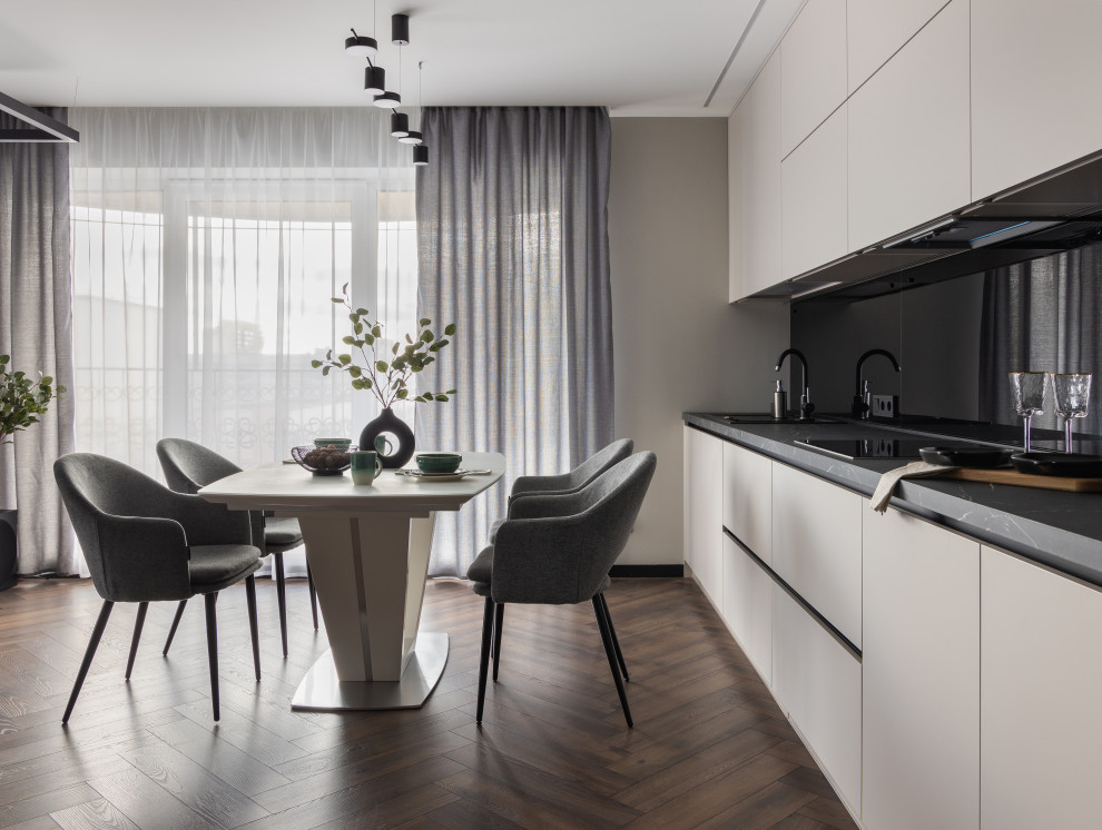 Минималистичная кухня-гостиная