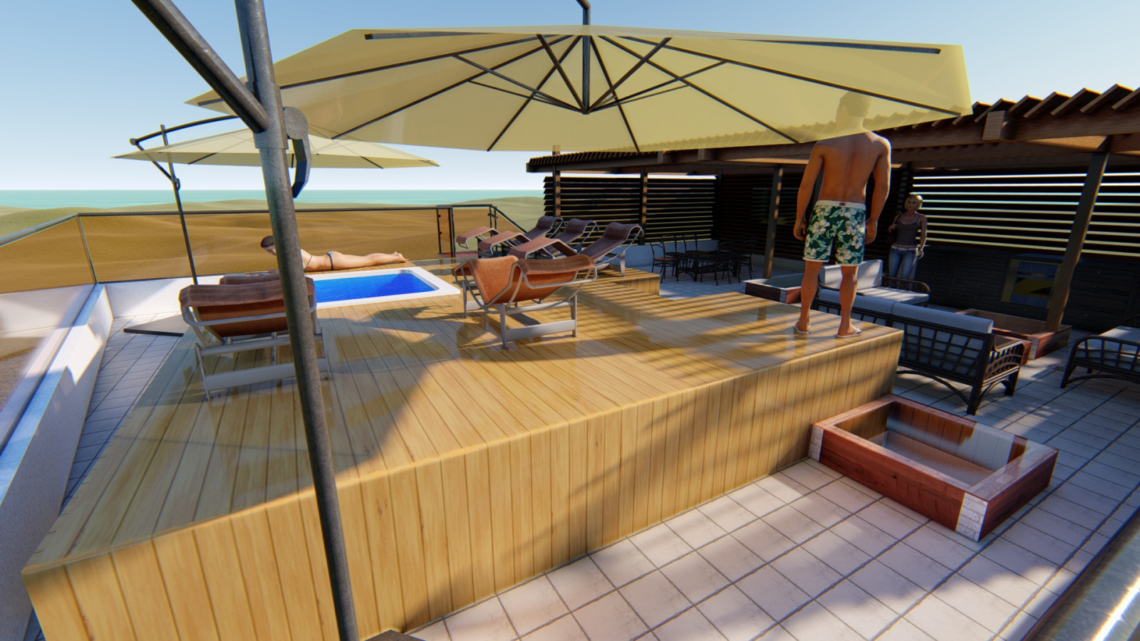 Проект организации пространства эксплуатируемой кровли в Сочи (руч.Видный)