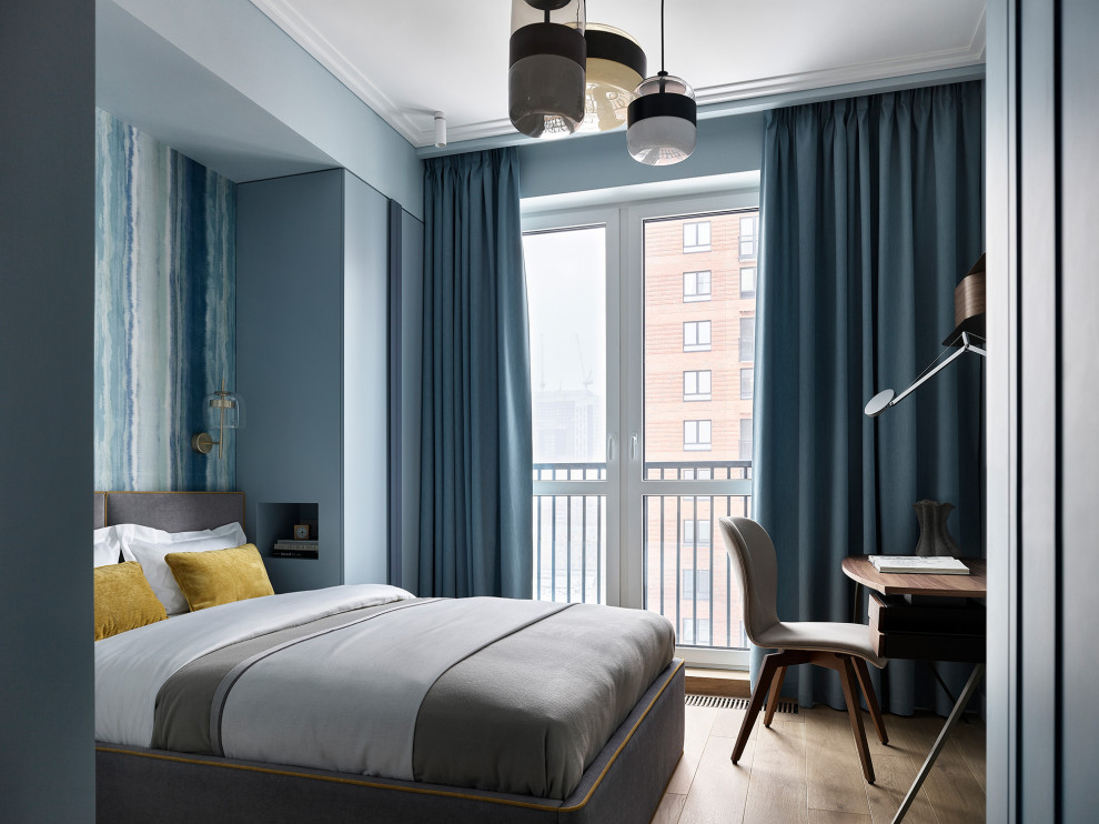 Небольшая квартира в оттенках синего