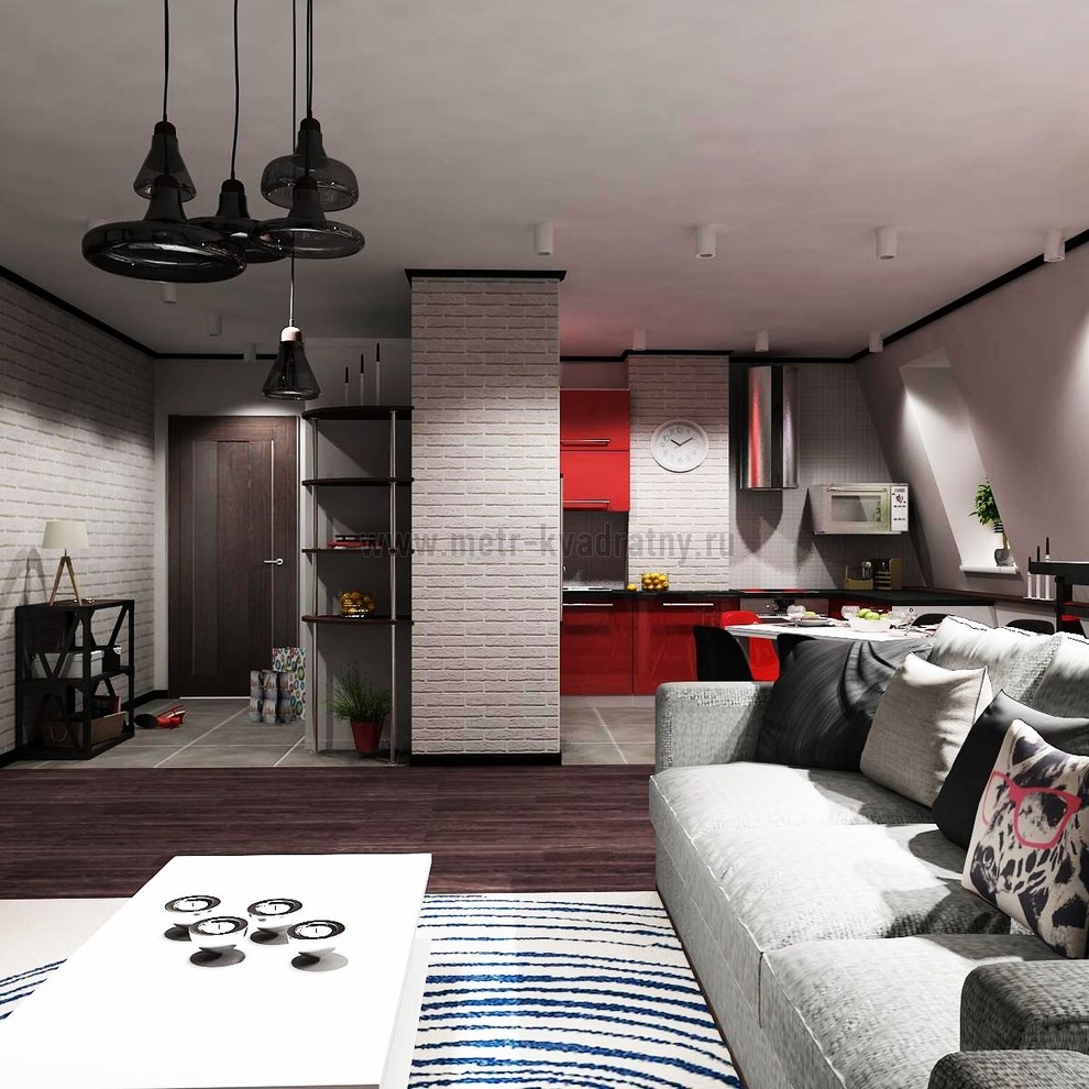 мансардная квартира с налетом стиля Лофт